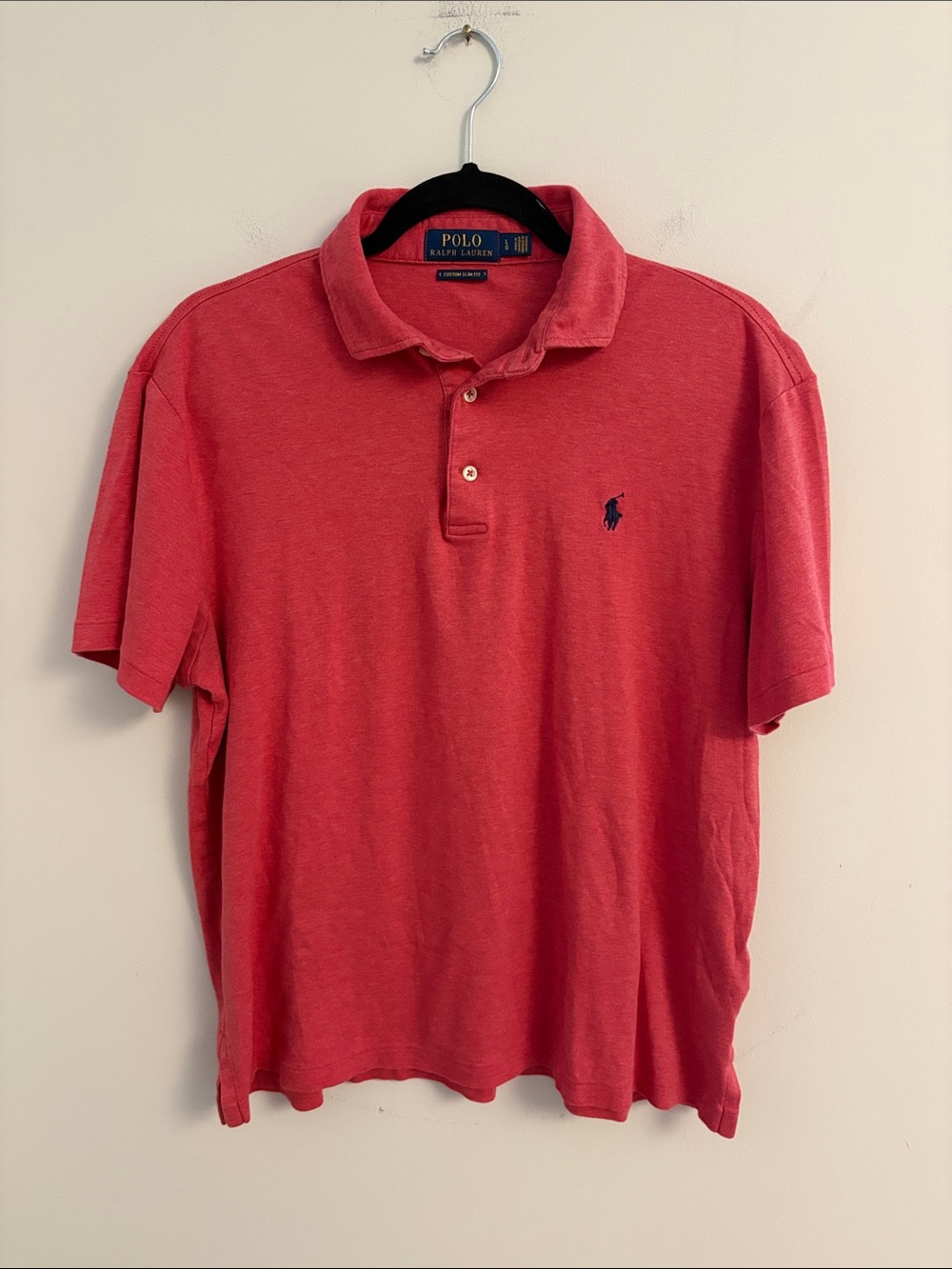 Polo by Ralph Lauren Men's Pink Classic Fit Polo Shirt Size L